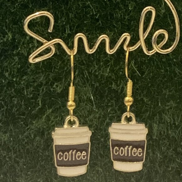 Coffee Earring, Funny Food Earring, Gift Idea, Silly Earring, Coffee Jewelry - Picture 3 of 5